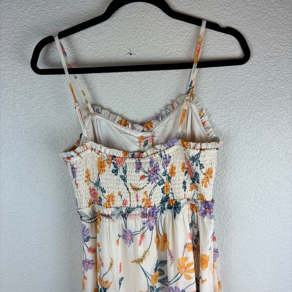 Patrons of Peace Peach Floral Sundress Maxi Length Size Small - Picture 5 of 8